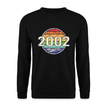 2002 Geburtstag Year Original - Unisex Pullover - Schwarz - Vorne - Alina (178cm) & Michal (187cm)