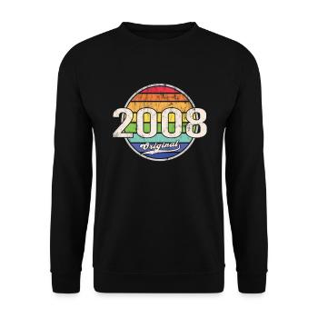 2008 Geburtstag Year Original - Unisex Pullover - Schwarz - Vorne - Alina (178cm) & Michal (187cm)