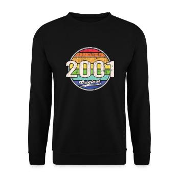 2001 Geburtstag Year Original - Unisex Pullover - Schwarz - Vorne - Alina (178cm) & Michal (187cm)