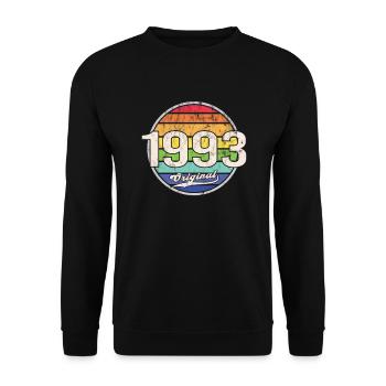 1993 Geburtstag Year Original - Unisex Pullover - Schwarz - Vorne - Alina (178cm) & Michal (187cm)