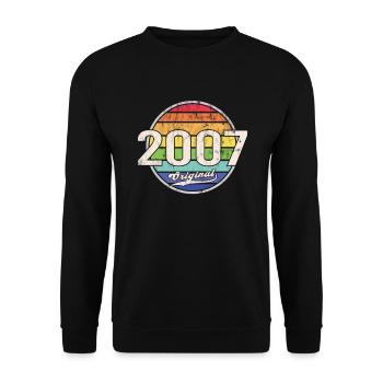 2007 Geburtstag Year Original - Unisex Pullover - Schwarz - Vorne - Alina (178cm) & Michal (187cm)