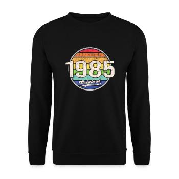 1985 Geburtstag Year Original - Unisex Pullover - Schwarz - Vorne - Alina (178cm) & Michal (187cm)