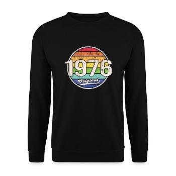 1976 Geburtstag Year Original - Unisex Pullover - Schwarz - Vorne - Alina (178cm) & Michal (187cm)