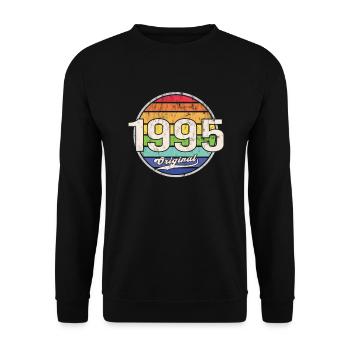 1995 Geburtstag Year Original - Unisex Pullover - Schwarz - Vorne - Alina (178cm) & Michal (187cm)