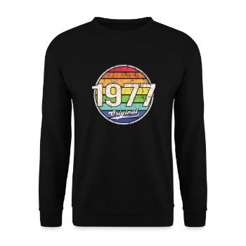 1977 Anniversaire Année Original - Sweat-shirt Unisexe - noir - Devant - Alina (178cm) & Michal (187cm)