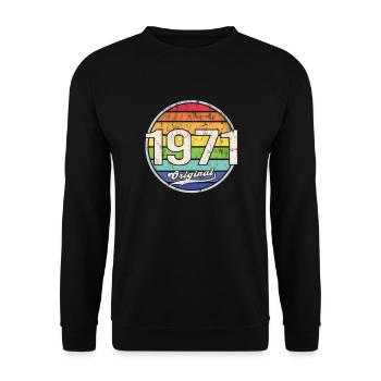 1971 Anniversaire Année Original - Sweat-shirt Unisexe - noir - Devant - Alina (178cm) & Michal (187cm)