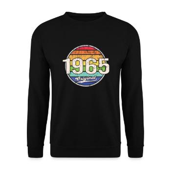 1965 Geburtstag Year Original - Unisex Pullover - Schwarz - Vorne - Alina (178cm) & Michal (187cm)
