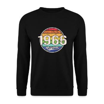 1966 Geburtstag Year Original - Unisex Pullover - Schwarz - Vorne - Alina (178cm) & Michal (187cm)