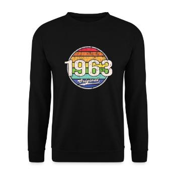 1963 Anniversaire Année Original - Sweat-shirt Unisexe - noir - Devant - Alina (178cm) & Michal (187cm)