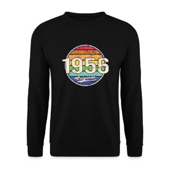1956 Geburtstag Year Original - Unisex Pullover - Schwarz - Vorne - Alina (178cm) & Michal (187cm)