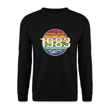 1983 Geburtstag Year Original - Unisex Pullover - Schwarz - Vorne - Alina (178cm) & Michal (187cm)