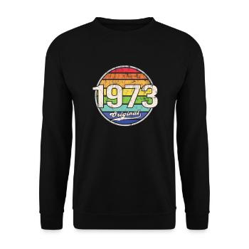1973 Geburtstag Year Original - Unisex Pullover - Schwarz - Vorne - Alina (178cm) & Michal (187cm)