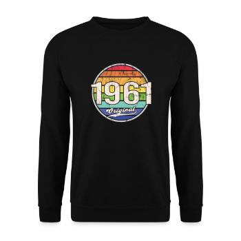 1961 Geburtstag Year Original - Unisex Pullover - Schwarz - Vorne - Alina (178cm) & Michal (187cm)
