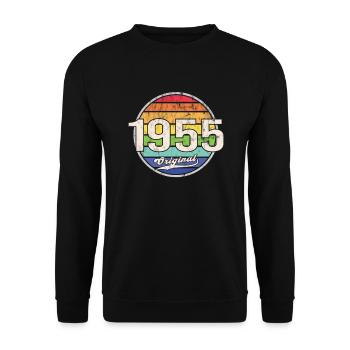 1955 Anniversaire Année Original - Sweat-shirt Unisexe - noir - Devant - Alina (178cm) & Michal (187cm)