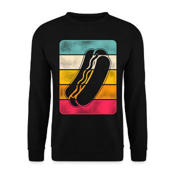 Hot Dog Adulte Rétro Vintage - Sweat-shirt Unisexe - noir - Devant - Alina (178cm) & Michal (187cm)