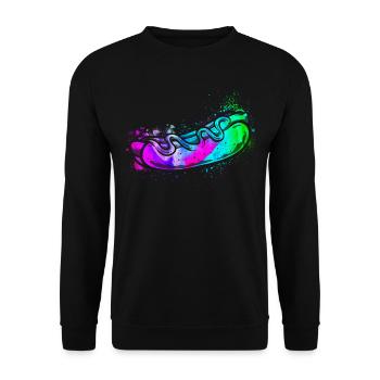 Hot Dog Adult Watercolor - Unisex Pullover - Schwarz - Vorne - Alina (178cm) & Michal (187cm)