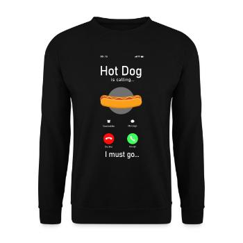 Hot Dog Adult Phone Display Hot - Unisex Sweatshirt - black - Front - Alina (178cm) & Michal (187cm)