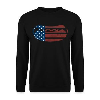 Hot-dog Adulte Drapeau américain - Sweat-shirt Unisexe - noir - Devant - Alina (178cm) & Michal (187cm)