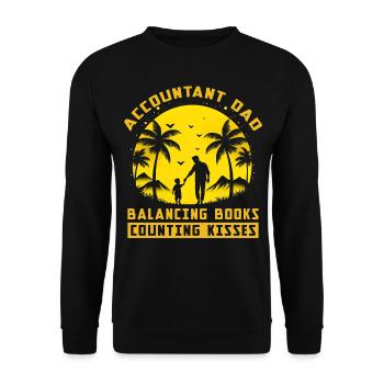 Comptable Papa équilibrant Livres comptant Bisous - Sweat-shirt Unisexe - noir - Devant - Alina (178cm) & Michal (187cm)