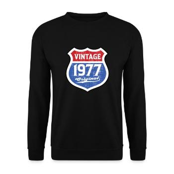 1977 Anniversaire Route Vintage Original - Sweat-shirt Unisexe - noir - Devant - Alina (178cm) & Michal (187cm)
