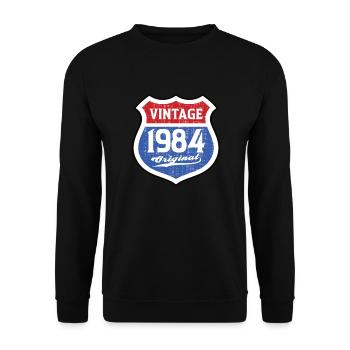 1984 Anniversaire Route Vintage Original - Sweat-shirt Unisexe - noir - Devant - Alina (178cm) & Michal (187cm)