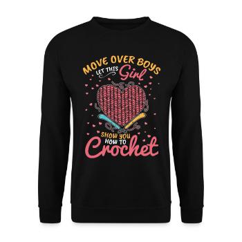 Déplacez-vous les garçons, laissez cette fille vous montrer comment Croch - Sweat-shirt Unisexe - noir - Devant - Alina (178cm) & Michal (187cm)