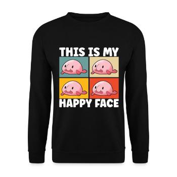 Poisson blob mignon poisson laid - Sweat-shirt Unisexe - noir - Devant - Alina (178cm) & Michal (187cm)