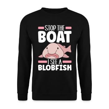 Poisson blob mignon poisson laid - Sweat-shirt Unisexe - noir - Devant - Alina (178cm) & Michal (187cm)