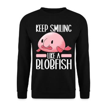 Poisson blob mignon poisson laid - Sweat-shirt Unisexe - noir - Devant - Alina (178cm) & Michal (187cm)