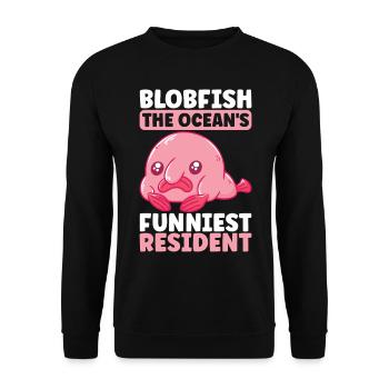 Poisson blob mignon poisson laid - Sweat-shirt Unisexe - noir - Devant - Alina (178cm) & Michal (187cm)
