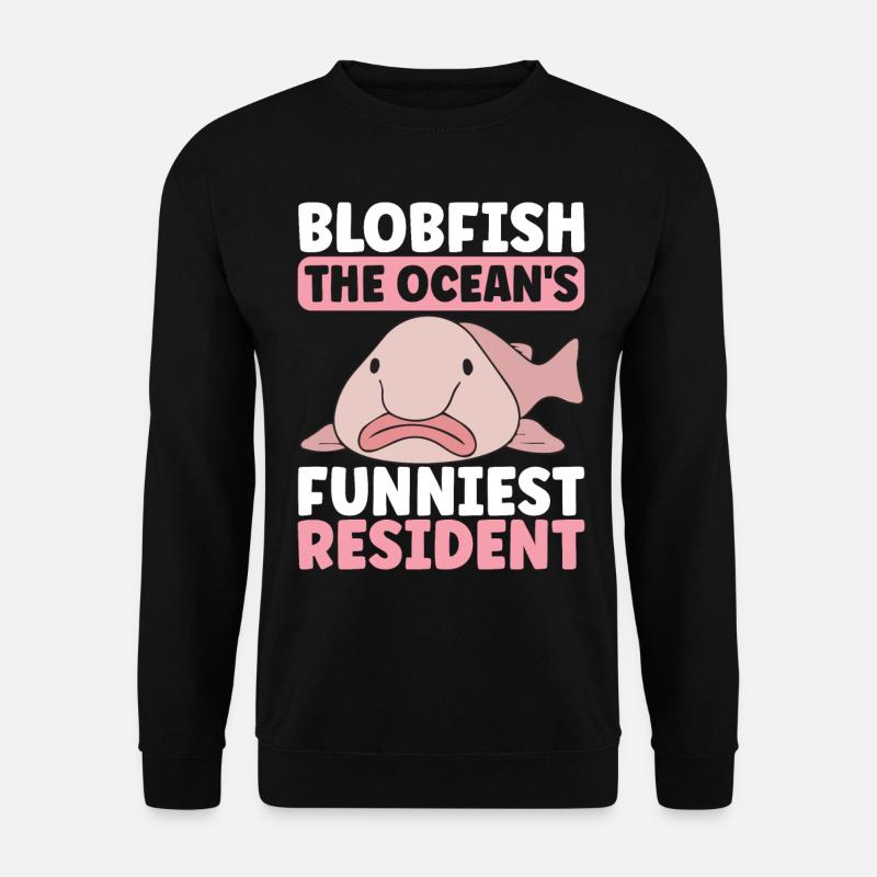 Poisson blob mignon poisson laid - Sweat-shirt Unisexe - noir