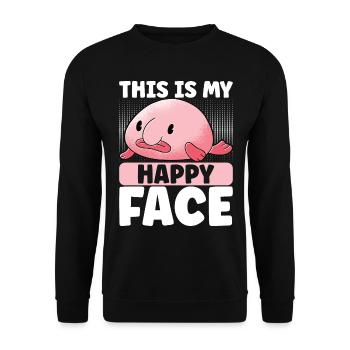 Süßer Blobfisch Hässlicher Fisch - Unisex Pullover - Schwarz - Vorne - Alina (178cm) & Michal (187cm)