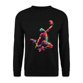 Basketball basketball players, colorful, basketball players - Unisex Sweatshirt - black - Front - Alina (178cm) & Michal (187cm)