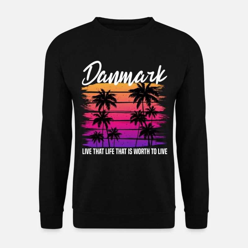 danmark retro - Unisex Pullover - Schwarz