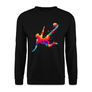 Football, Joueur De Football, Coloré, Joueur De Football, Homme - Sweat-shirt Unisexe - noir - Devant - Alina (178cm) & Michal (187cm)