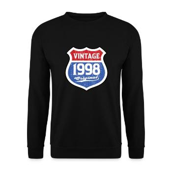 1998 Geburtstag Route Vintage Original - Unisex Pullover - Schwarz - Vorne - Alina (178cm) & Michal (187cm)
