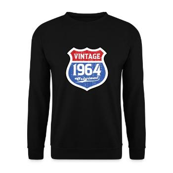 1964 Geburtstag Route Vintage Original - Unisex Pullover - Schwarz - Vorne - Alina (178cm) & Michal (187cm)