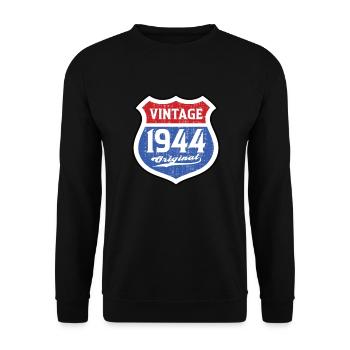 1944 Birthday Route Vintage Original - Unisex Sweatshirt - black - Front - Alina (178cm) & Michal (187cm)