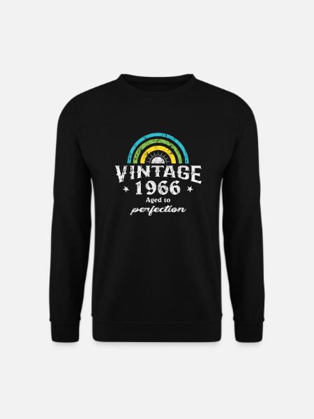 1966 Birthday Vintage Rainbow Sun - Unisex Sweatshirt - black