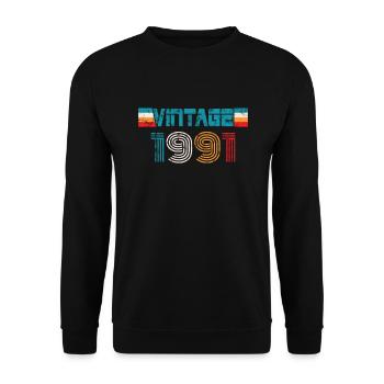 Millésime anniversaire 1991 - Sweat-shirt Unisexe - noir - Devant - Alina (178cm) & Michal (187cm)