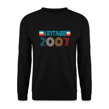 2007 Geburtstag Vintage - Unisex Pullover - Schwarz - Vorne - Alina (178cm) & Michal (187cm)