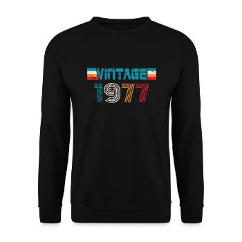 Millésime anniversaire 1977 - Sweat-shirt Unisexe - noir - Devant - Alina (178cm) & Michal (187cm)