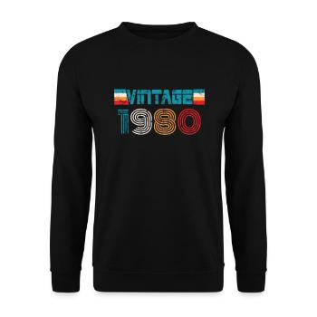 Millésime anniversaire des années 1980 - Sweat-shirt Unisexe - noir - Devant - Alina (178cm) & Michal (187cm)