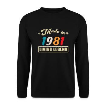 1981 Anniversaire Fabriqué en édition limitée - Sweat-shirt Unisexe - noir - Devant - Alina (178cm) & Michal (187cm)