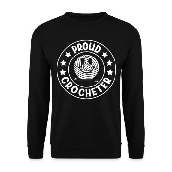 Crochet Ideas Crocheting - Proud Crocheter - Unisex Pullover - Schwarz - Vorne - Alina (178cm) & Michal (187cm)
