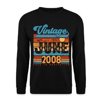June 2008, Vintage Birthday Gift June 2008. - Unisex Sweatshirt - black - Front - Alina (178cm) & Michal (187cm)