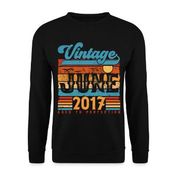 June 2017, Vintage Anniversary Gift June 2017. - Unisex Sweatshirt - black - Front - Alina (178cm) & Michal (187cm)