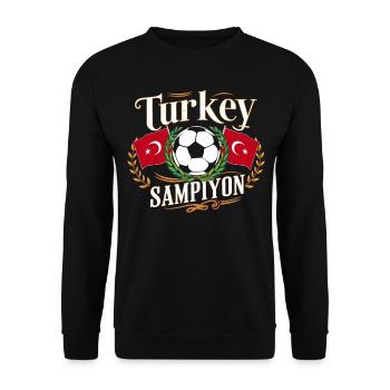 Turquie Cadeau Turquie Football Europe Turquie - Sweat-shirt Unisexe - noir - Devant - Alina (178cm) & Michal (187cm)