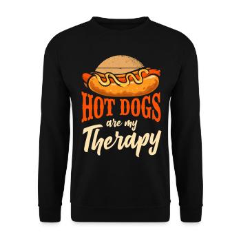 Hot Dog Les hot-dogs adultes sont mes - Sweat-shirt Unisexe - noir - Devant - Alina (178cm) & Michal (187cm)
