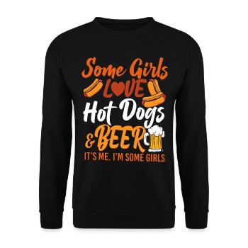 Hot Dog Adult Girl Beer Some Girls - Unisex Pullover - Schwarz - Vorne - Alina (178cm) & Michal (187cm)